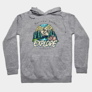 national parks, explore camp life Hoodie